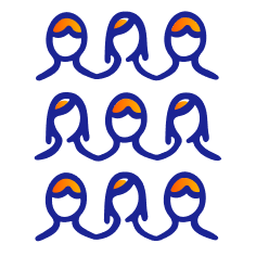 Multiple customer profile icons representing audience groups.